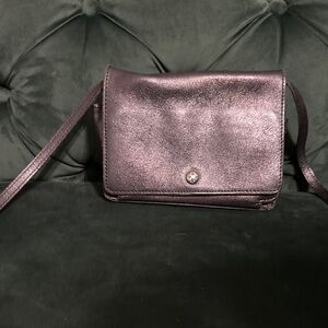 Elegant black leather Crossbody Bag